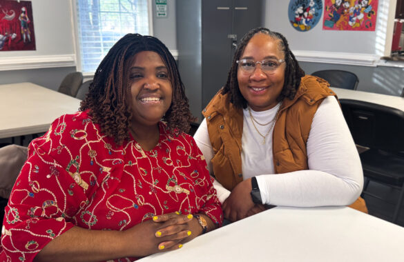 Staff and Individuals VA 1.12.26-056 Two women sitting at a table smiling.