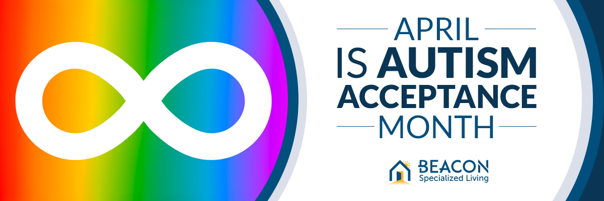 April is autism acceptance month banner.